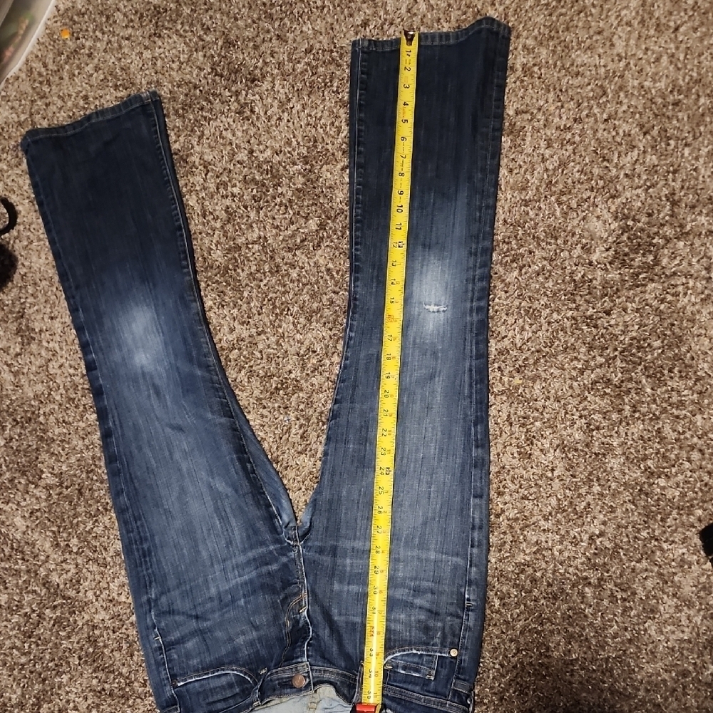 Citizens Of Humanity Blue Flare Wide Leg Jeans with Gradient Wash - Picture 6 of 9